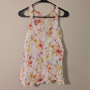 Old Navy Multicolor Floral Sheer Tank Top